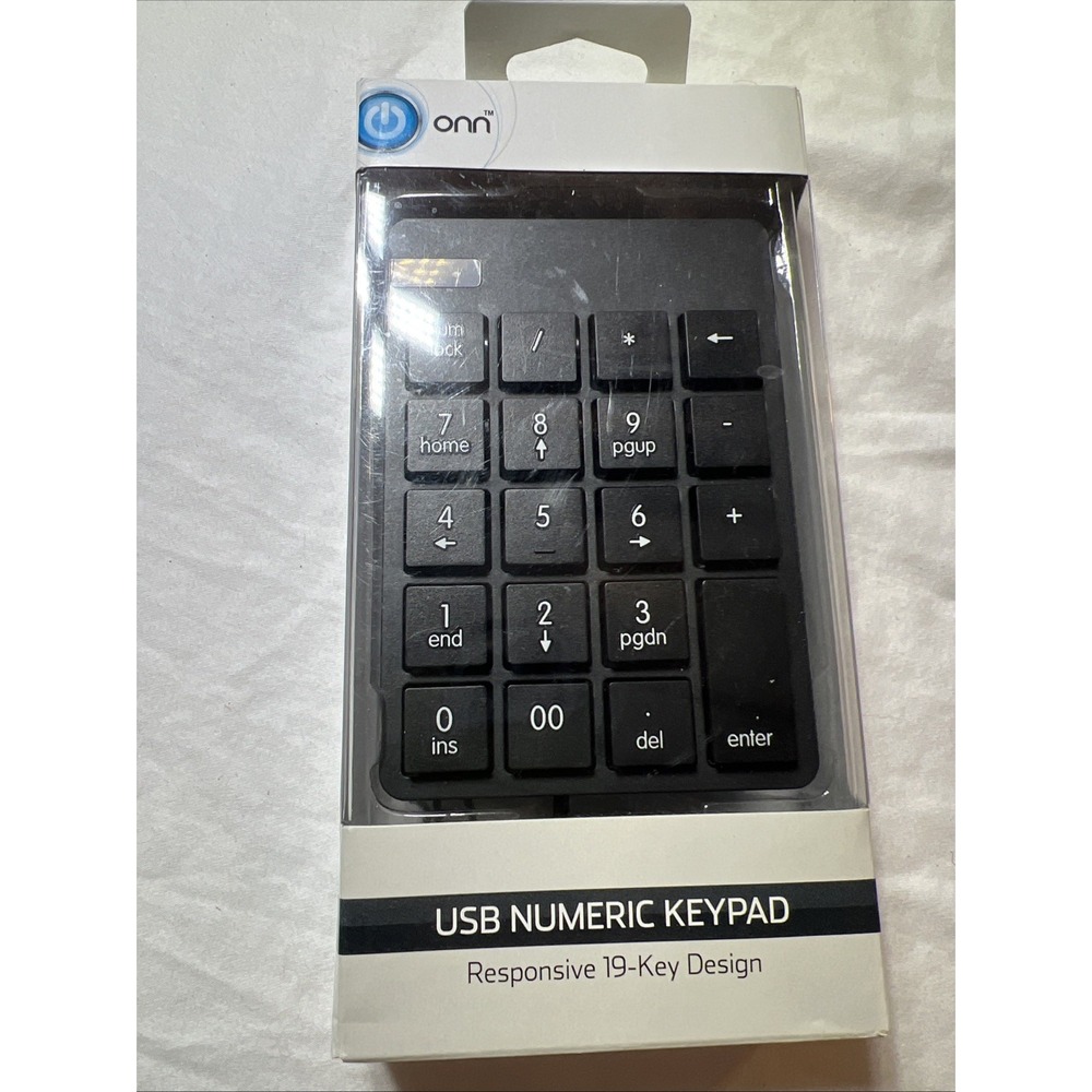 NEW Sealed Onn USB Numeric Keypad Responsive 19-Key number Keypad Design